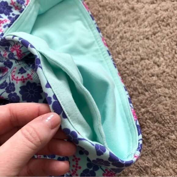 Lululemon Wunder Under Crop Size 4 Twiggy Printed Power Purple Aquamarine - Picture 7 of 10